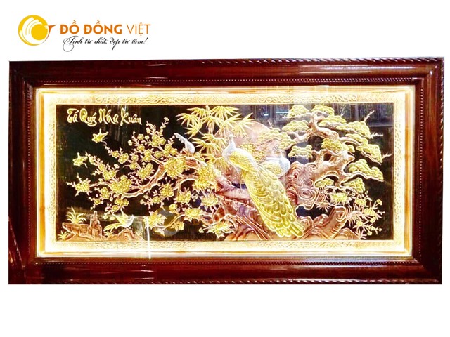 Tranh đồng tứ quý như xuân