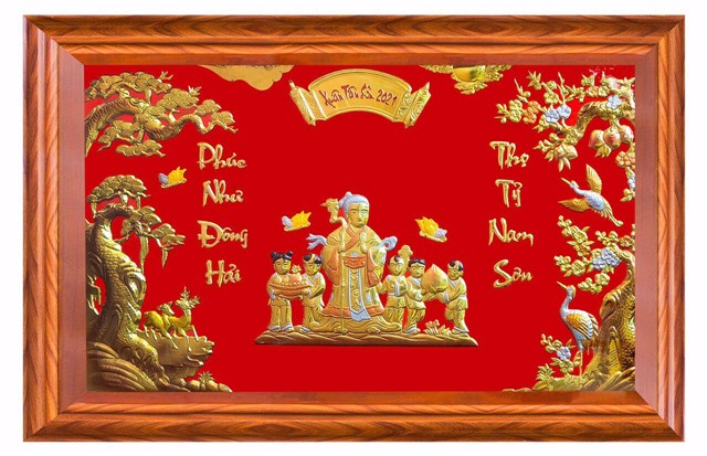 Tranh mừng thọ cụ bà xuân tân sửu 2021