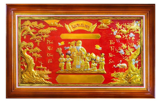 Tranh mừng thọ cụ ông giá rẻ KT 70x110cm
