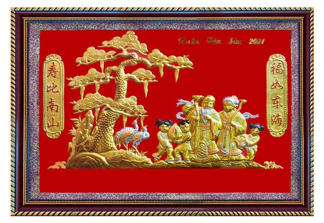 Tranh mừng thọ ông bà giá rẻ dưới 1 triệu, 2021 tân sửu