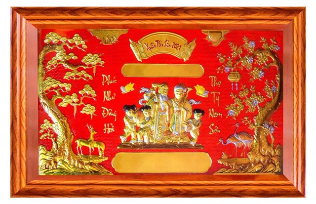 Tranh mừng thọ ông bà ( Song cụ ) KT 70x110