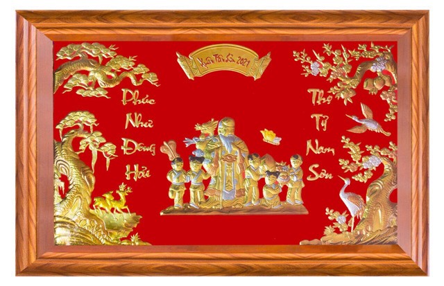 Tranh mừng thọ cụ ông xuân tân sửu 2021