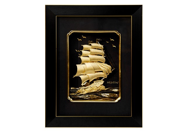 Tranh vàng 24k Thuận buồm xuôi gió