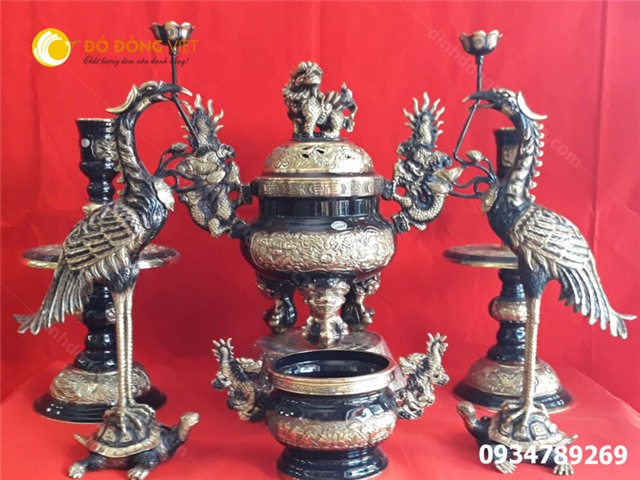 Bộ lư đồng Dapha KT 50cm công nghệ hun