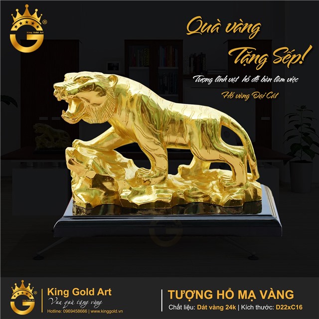 Tượng hổ vàng đại cát đẹp tinh xảo từng chi tiết
