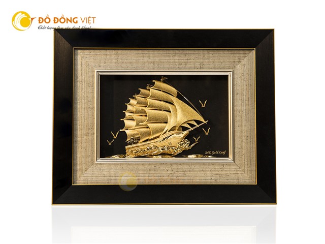 Tranh thuận buồm xuôi gió mạ vàng 24k làm quà tặng sang trọng