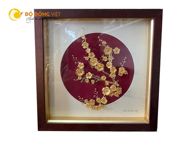 Quà tặng tranh mai vàng 24k đẹp tinh xảo từng chi tiết