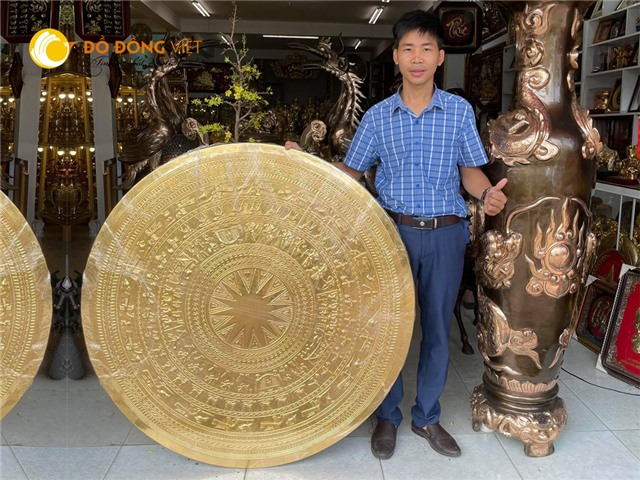 Mặt trống đồng gò bằng đồng vàng cao cấp