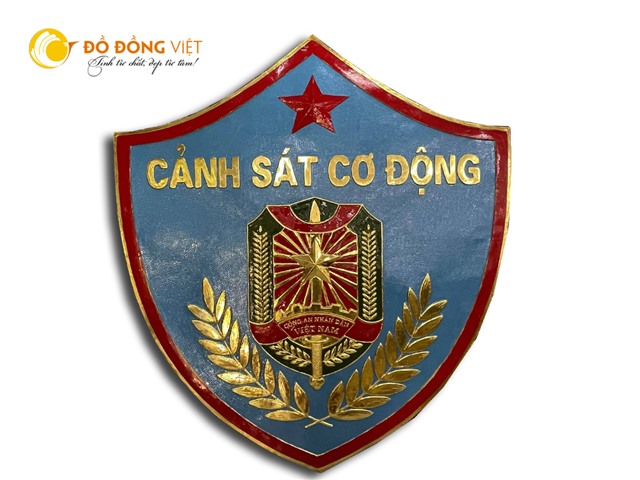 Đúc huy hiệu cảnh sát cơ động bằng đồng theo yêu cầu