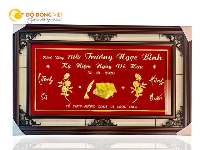 Tranh vàng quà tặng thiết kế theo yêu cầu làm quà tặng về hưu