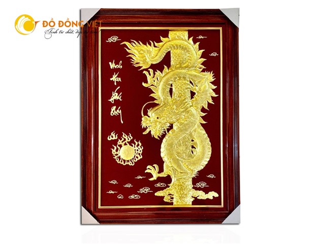 Tranh rồng vàng phú quý đẹp tinh xảo