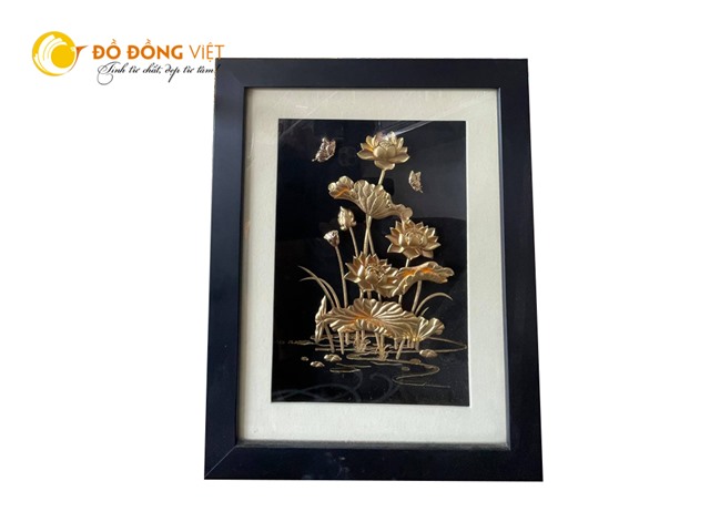 Quà tặng tranh hoa sen vàng, quà tặng bạn gái ngày 8/3