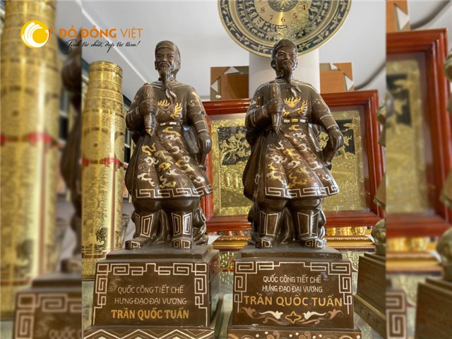 Đúc tượng Trần Quốc Tuấn bằng đồng đỏ khảm ngũ sắc