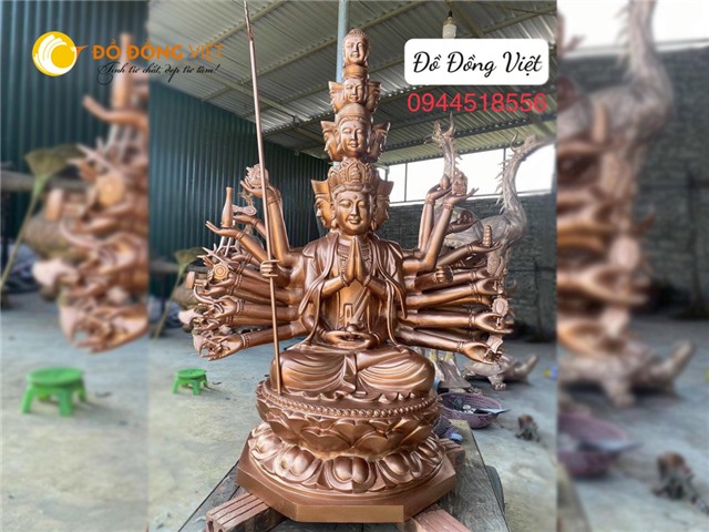 Đúc tượng Thiên Thủ Thiên Nhãn Bồ Tát bằng đồng đỏ