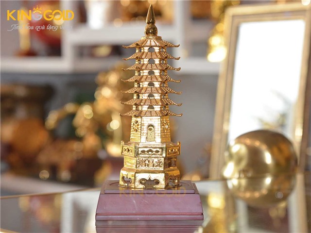 Tháp Văn Xương bằng đồng mạ vàng 24k cao cấp
