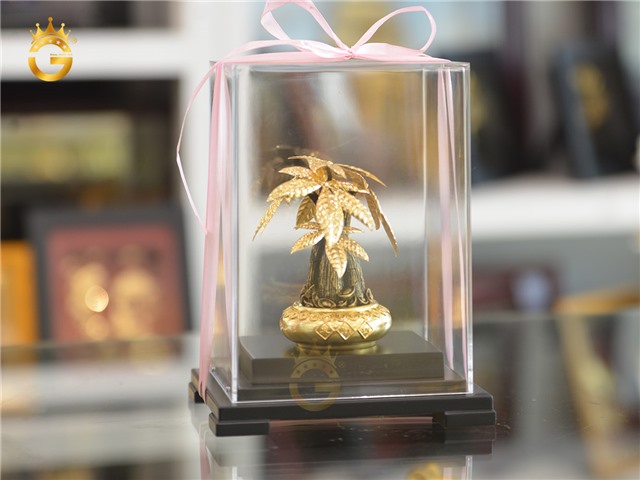 Quà tặng cây kim ngân mạ vàng làm quà tặng tân gia