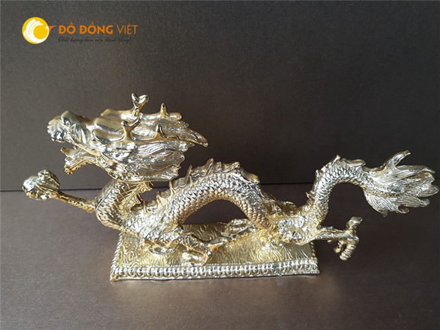 Tượng Rồng Thời Lý Bằng Đồng Mạ Vàng 24k