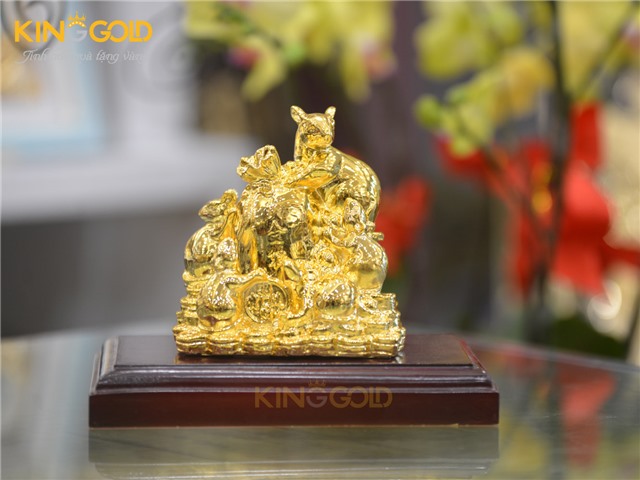 Tượng đồng phong thủy, Tượng đàn chuột ôm bao tiền vàng