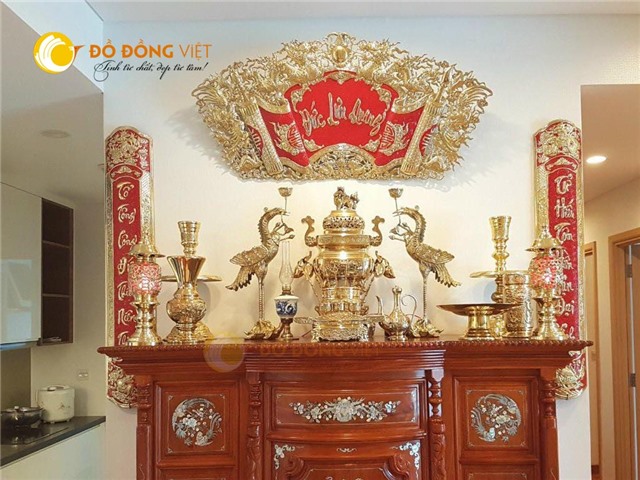 Bộ đỉnh đồng thờ cúng Dapha cho bàn thờ gia tiên đẹp