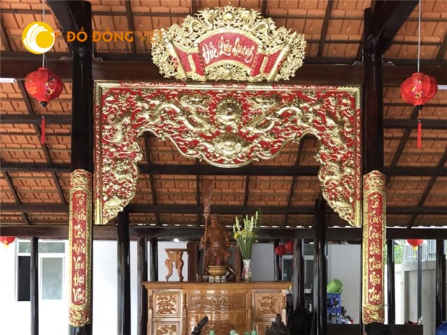 Chế tác cửa võng bằng đồng vàng cung tiến nhà thờ họ