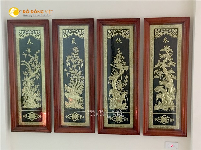 Tranh đồng Tứ quý, giá bán tranh đồng Tứ quý tại Hậu Giang