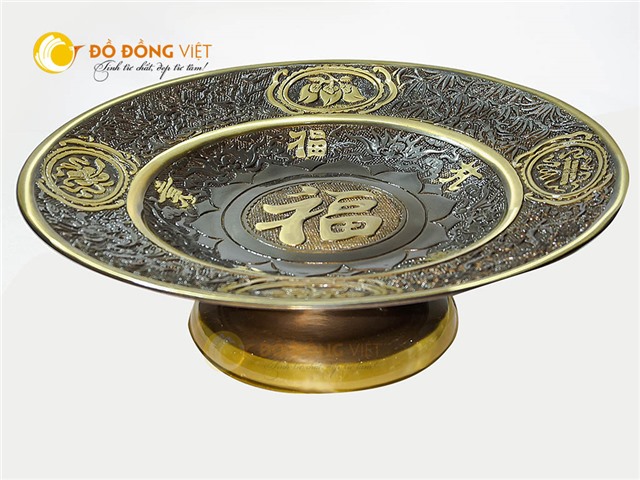 Mâm bồng bằng đồng vàng hai công nghệ 