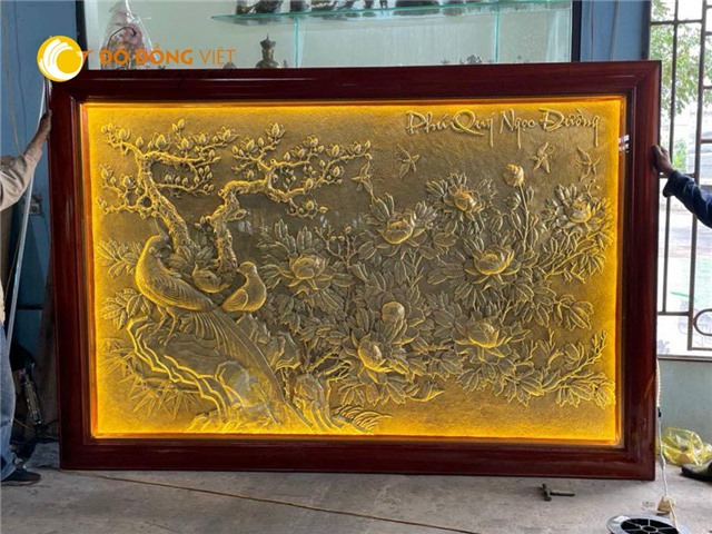 Tranh đồng Vinh hoa phú quý đèn LED