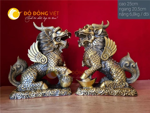 Đôi tỳ hưu bằng đồng nguyên chất, giá bán linh vật phong thủy