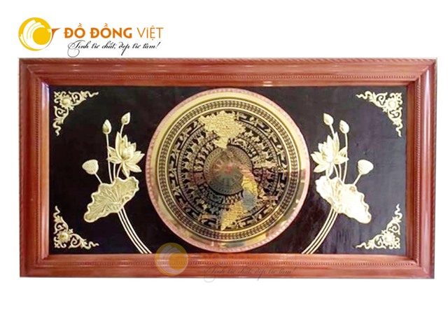 Mặt trống đồng hoa sen đẹp tinh xảo