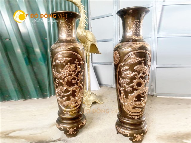 Đôi lục bình bằng đồng cao cấp 