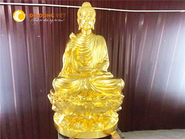Đúc tượng Phật Thích Ca bằng đồng dát vàng 24k tinh xảo