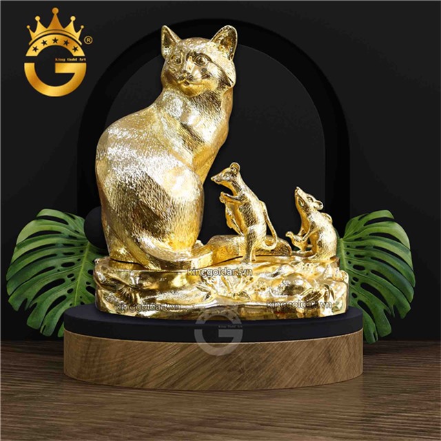 Tượng mèo mạ vàng 24k quà tặng 2023 ý nghĩa