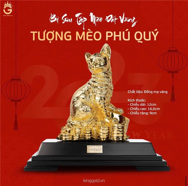 Báo giá tượng mèo phú quý mạ vàng làm quà tặng cao cấp