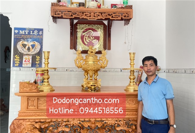 Dát vàng lư hương tròn tai rồng tại Cần Thơ