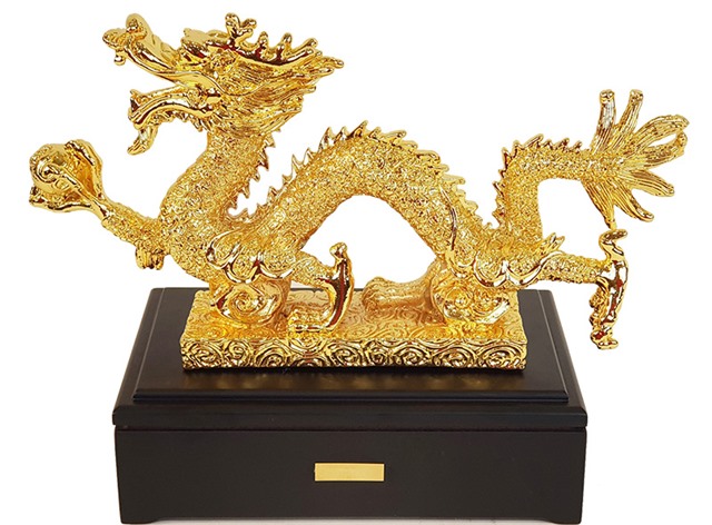 Quà Tết 2024 tượng rồng mạ vàng 24k đẹp