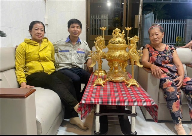 Đỉnh đồng dát vàng cao cấp tại Đồ đồng Việt Cần Thơ