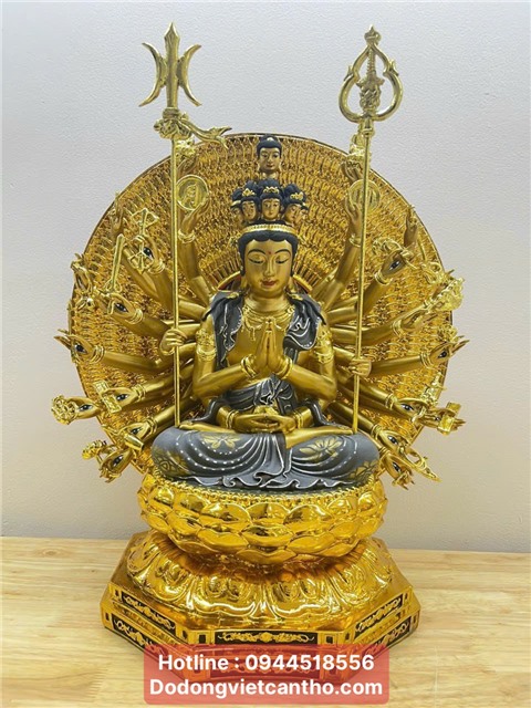 Đúc tượng Bồ Tát thiên thủ thiên nhãn cao 42cm