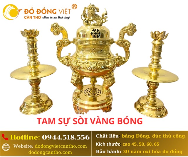 TAM SỰ VÀNG BÓNG – SỰ LỰA CHỌN SANG TRỌNG CHO KHÔNG GIAN THỜ CÚNG