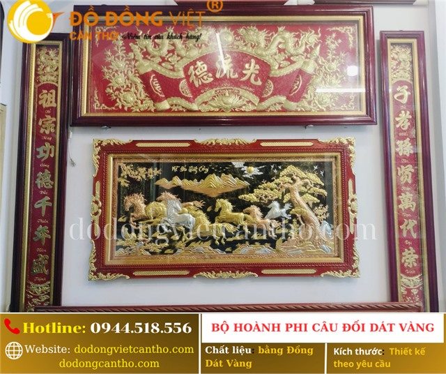 BỘ HOÀNH PHI CÂU ĐỐI DÁT VÀNG – VẺ ĐẸP TÂM LINH CHO KHÔNG GIAN THỜ CÚNG