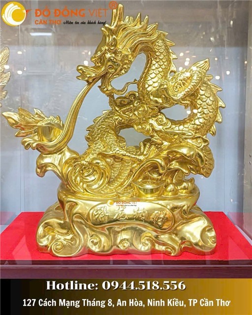 TƯỢNG RỒNG PHONG THỦY DÁT VÀNG 9999 – BIỂU TƯỢNG QUYỀN LỰC, MAY MẮN VÀ THỊNH VƯỢNG