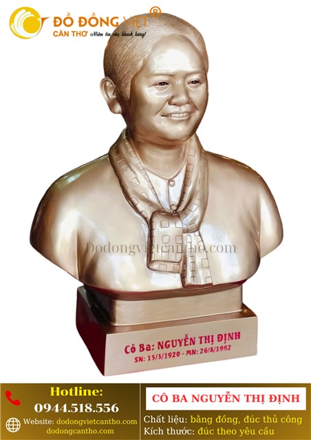 ĐỊA CHỈ ĐÚC TƯỢNG CHÂN DUNG CÔ BA NGUYỄN THỊ ĐỊNH TẠI CẦN THƠ