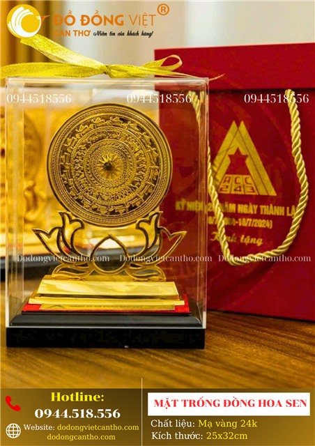 MẶT TRỐNG ĐỒNG HOA SEN MẠ VÀNG