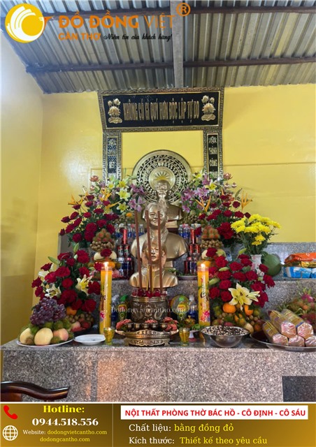 NỘI THẤT PHÒNG THỜ BÁC HỒ - CÔ ĐỊNH - CÔ SÁU