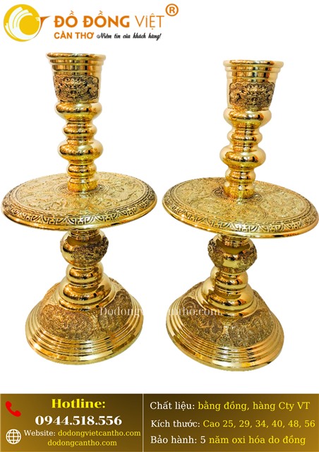 CẶP CHÂN NẾN ĐỒNG – NỘI THẤT PHÒNG THỜ TRANG NGHIÊM