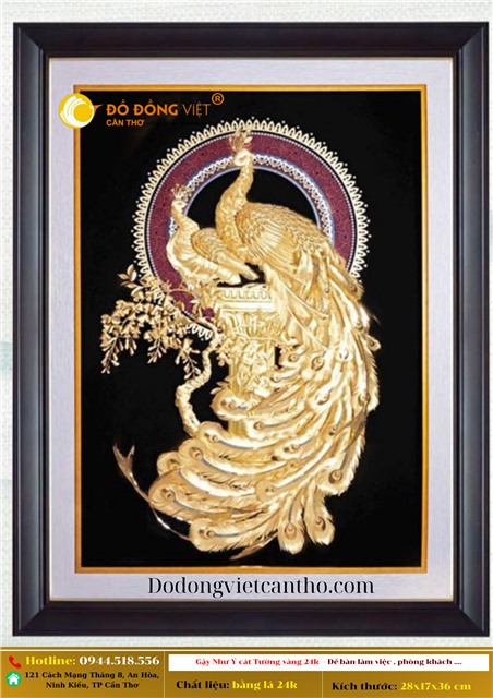 Tranh Ngọc Đường Phú Quý vàng 24K