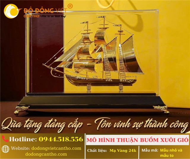 MÔ HÌNH THUYỀN BUỒM VÀNG 24K – BIỂU TƯỢNG CỦA THÀNH CÔNG