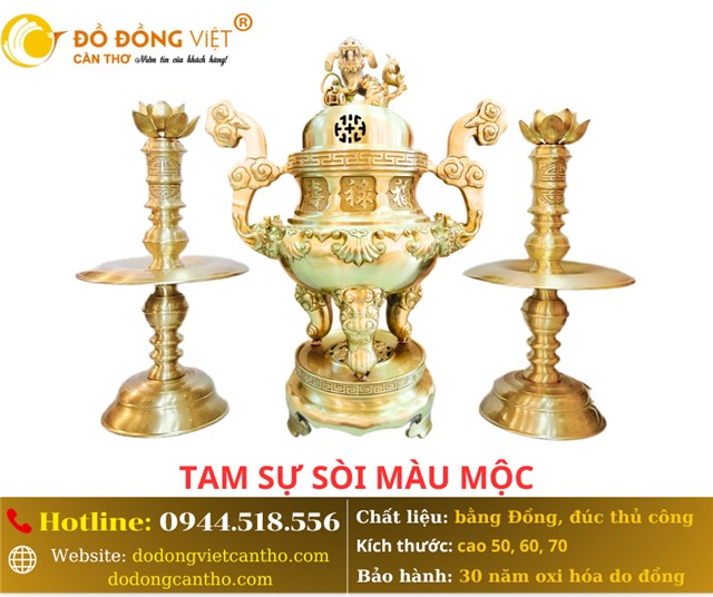 TAM SỰ HOA SÒI MÀU MỘC – NÉT ĐẸP THANH TỊNH, CỔ KÍNH CHO BÀN THỜ GIA TIÊN