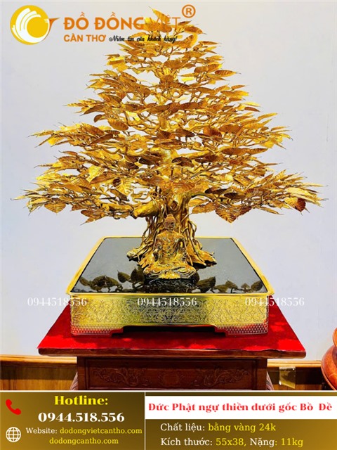 TƯỢNG ĐỨC PHẬT NGỰ THIỀN DƯỚI GỐC BỒ ĐỀ – VẬT PHẨM VÀNG MANG ĐẾN AN LẠC