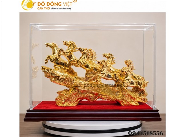 Tượng Bát Mã Mạ Vàng Cao Cấp – Quà Tặng Phong Thủy Thu Hút Tài Lộc