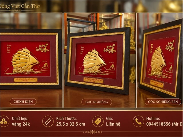 Tranh Thuận Buồm Xuôi Gió Để Bàn Mạ Vàng – Quà Tặng Tri Ân Thầy Cô Đẳng Cấp